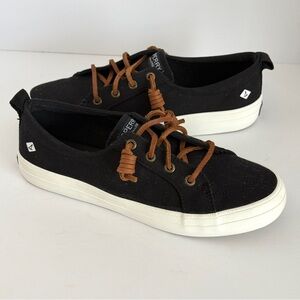 Sperry Women's Black Dock Shoes Canvas Sneakers Size 6.5